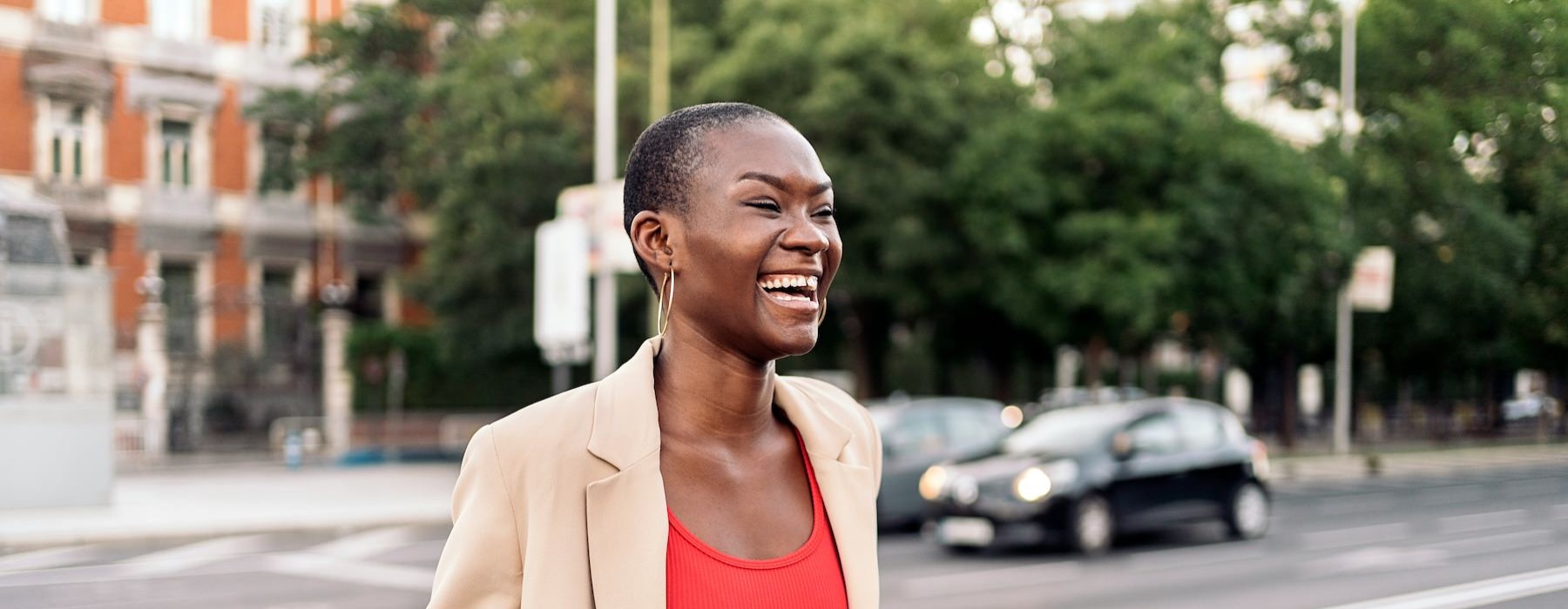 a person standing in a street