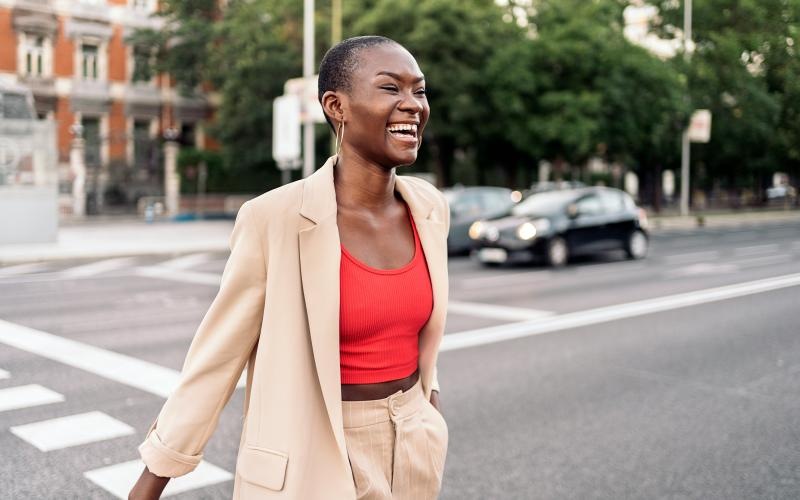 a person standing in a street